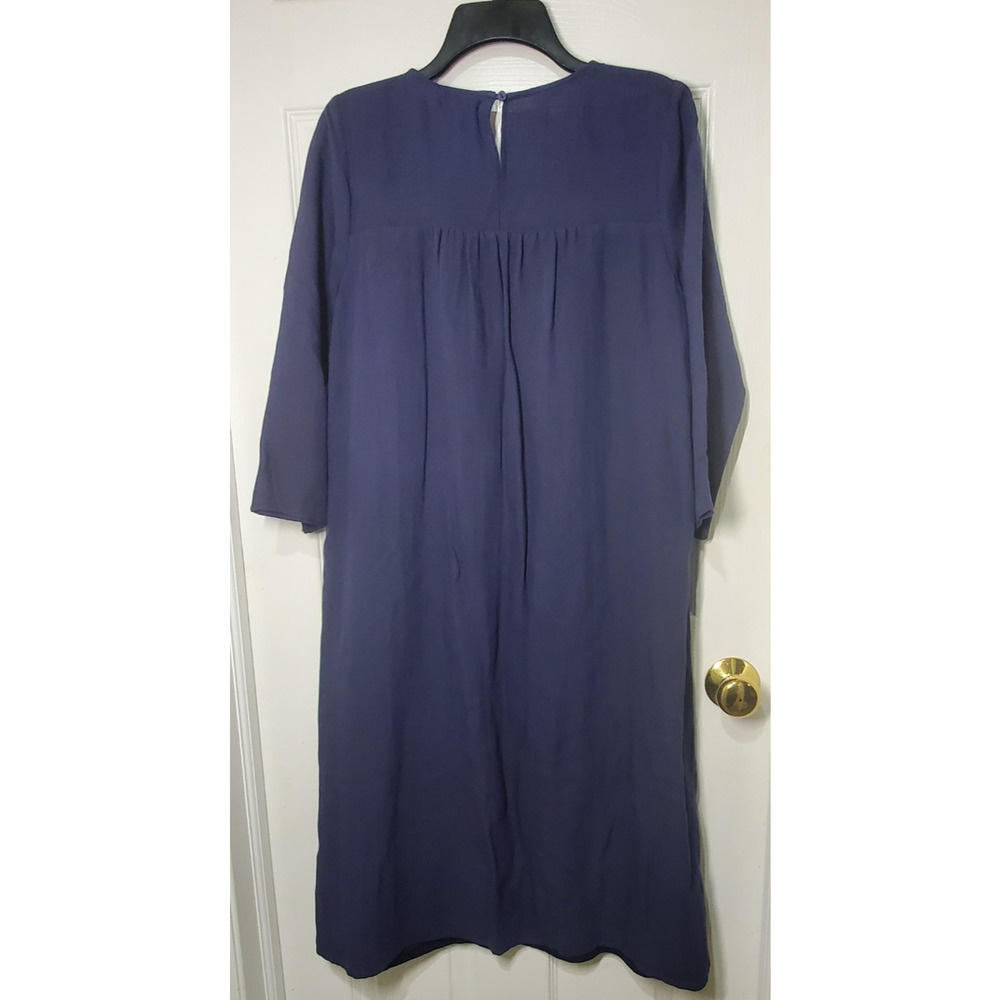 Bella Ella Women’s Navy Embroidered Midi Dress Size L Rayon Blend Boho Peasant - Picture 14 of 14